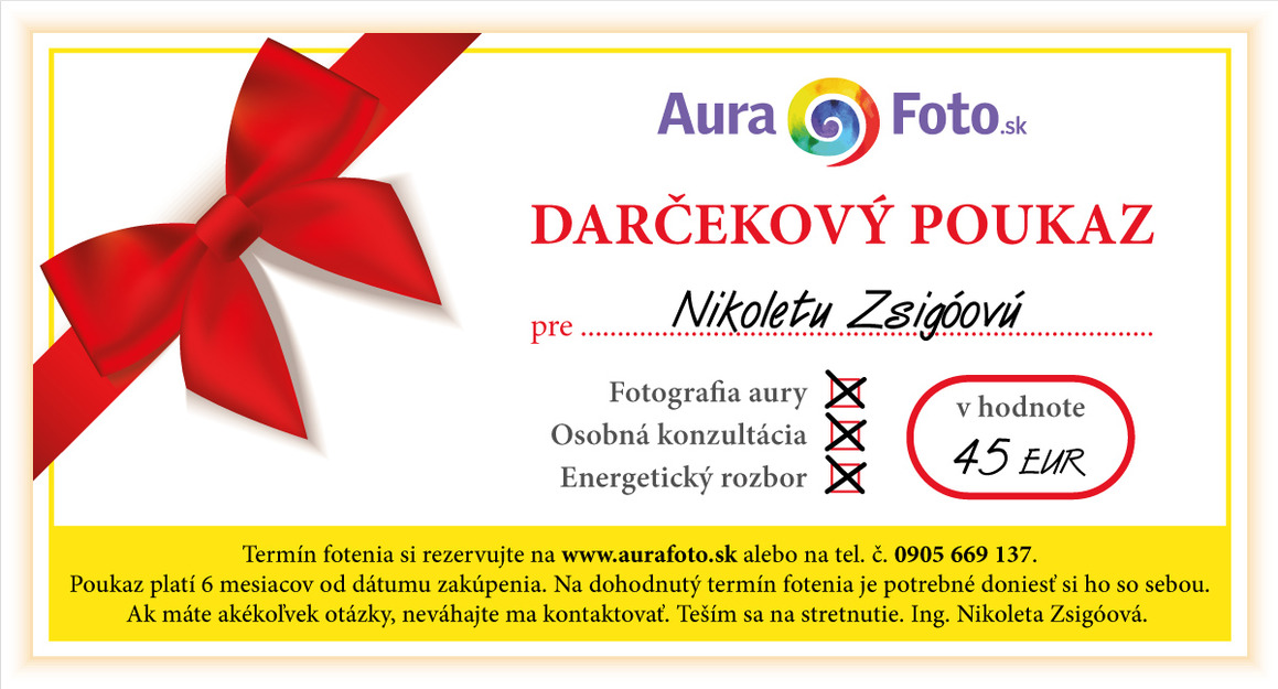 DARČEKOVÝ POUKAZ NA FOTENIE AURY
